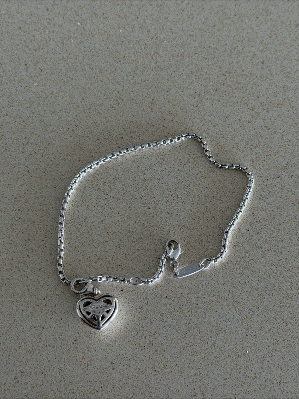 Thomas Sabo Sterling Silver Box Chain Charm Bracelet with Heart⁠
